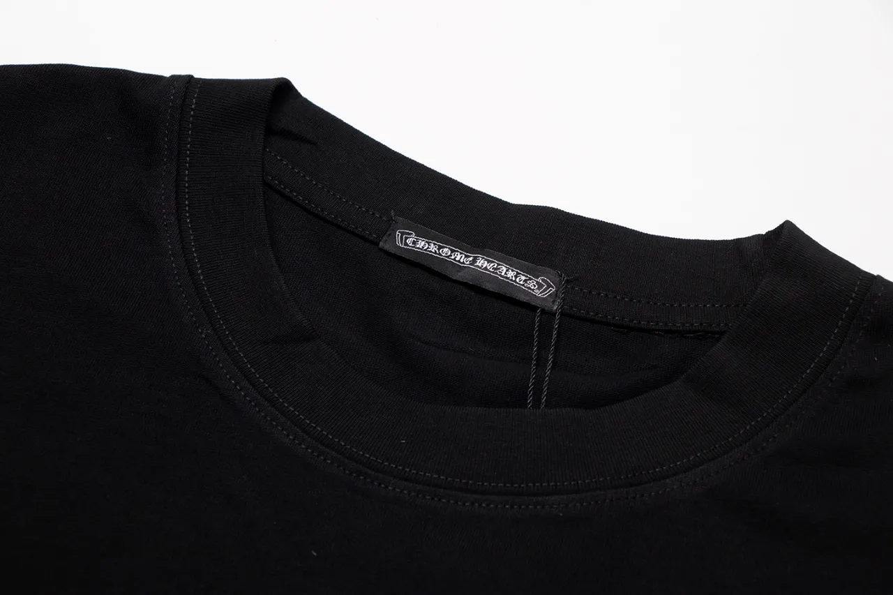 P170 Chrome Hearts Chrome Hearts Inkjet Gypsophila Hot Diamond Sanskrit Short Sleeves Size: SMLXL Color: Black White